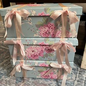 Shabby Chic Storage Boxes-set of 3